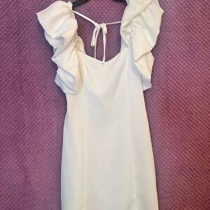 Idem Ditto White Puff-Sleeve Women's Dress Size Small